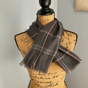Gray Plaid Scarf NWT